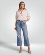 Calder High-Rise Cropped Wide-Leg Jeans, in medium wash, front view