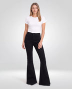 Marlow High-Waisted Flared Jeans – Black, front view