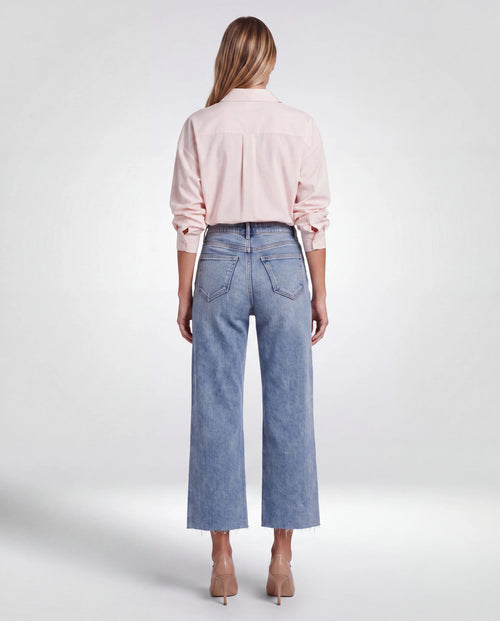 Calder High-Rise Cropped Wide-Leg Jeans, in medium wash, back view