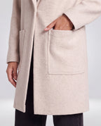 Hadley Coatigan – Oatmeal, patch pocket detail