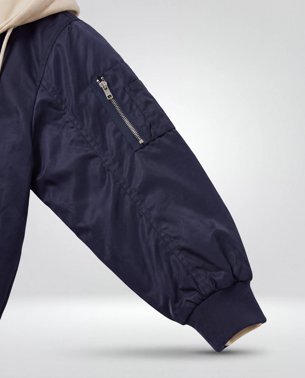 Campus Oversized Hooded Bomber Jacket for Women