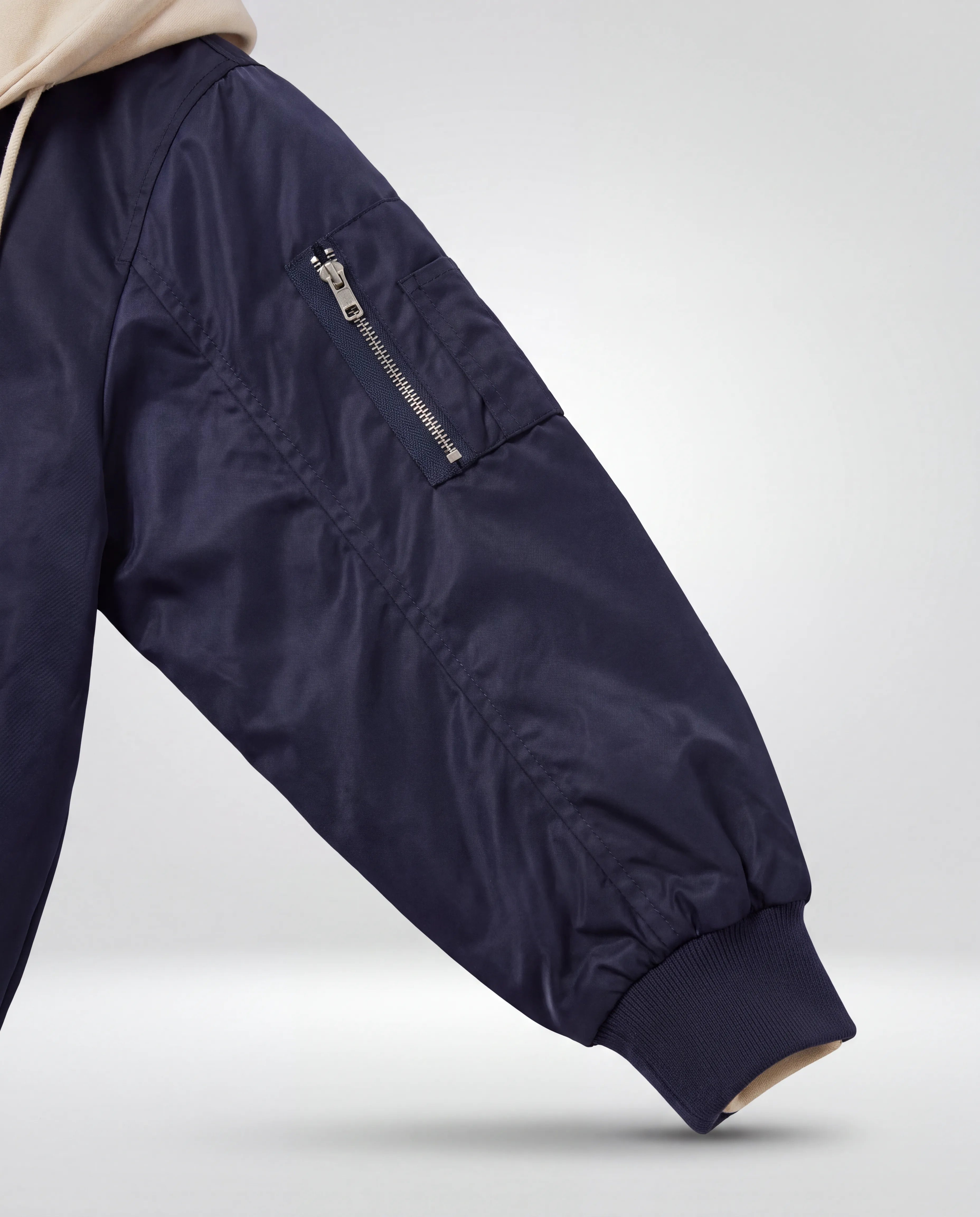 Campus Oversized Hooded Bomber Jacket for Women