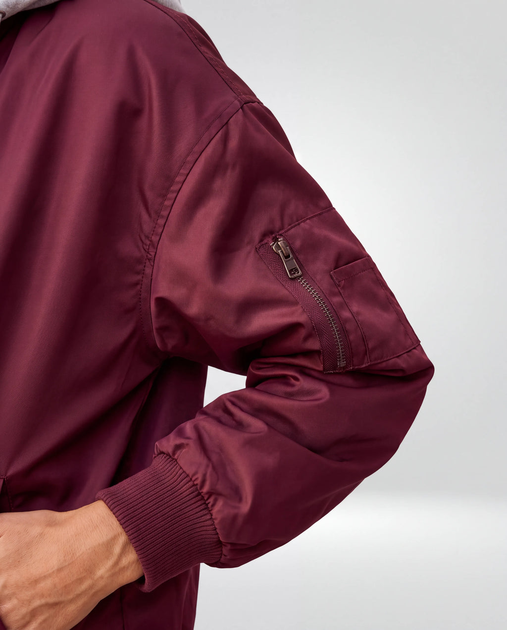 Campus Oversized Hooded Bomber Jacket for Women
