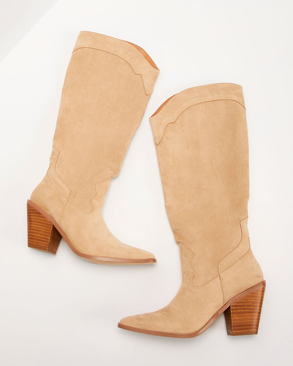 Beige % Carlisle Suede Heeled Boots-4