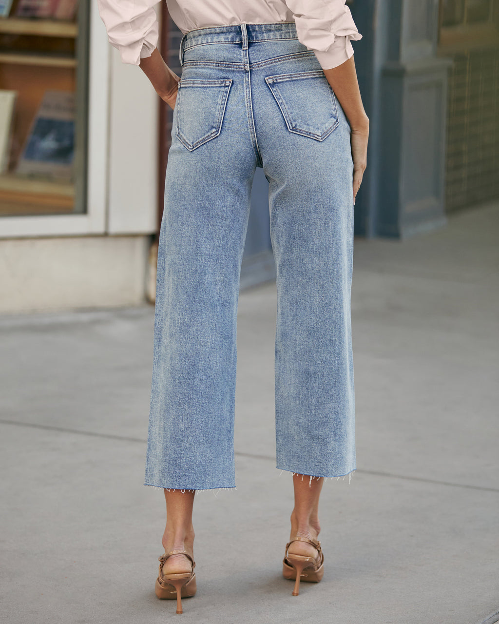 San Gabriel Super Stretch High Rise Cropped Wide Leg Jeans