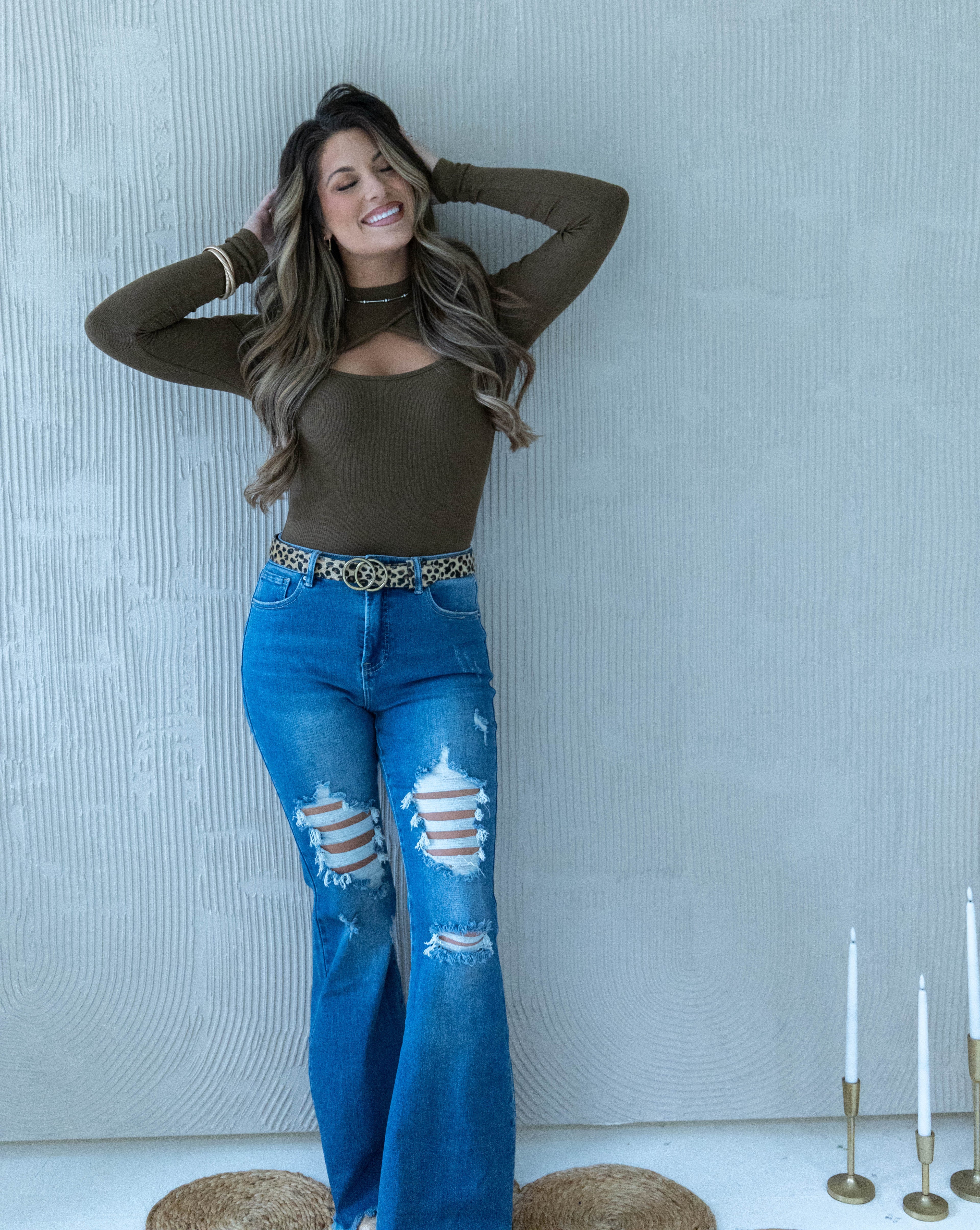 Viral Lainey Tummy Control Flare Jeans