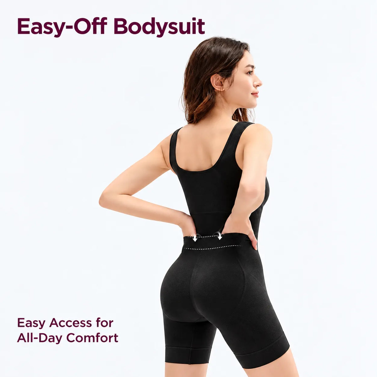 Women’s Tummy Control Shapewear Bodysuit – Easy-Off Design