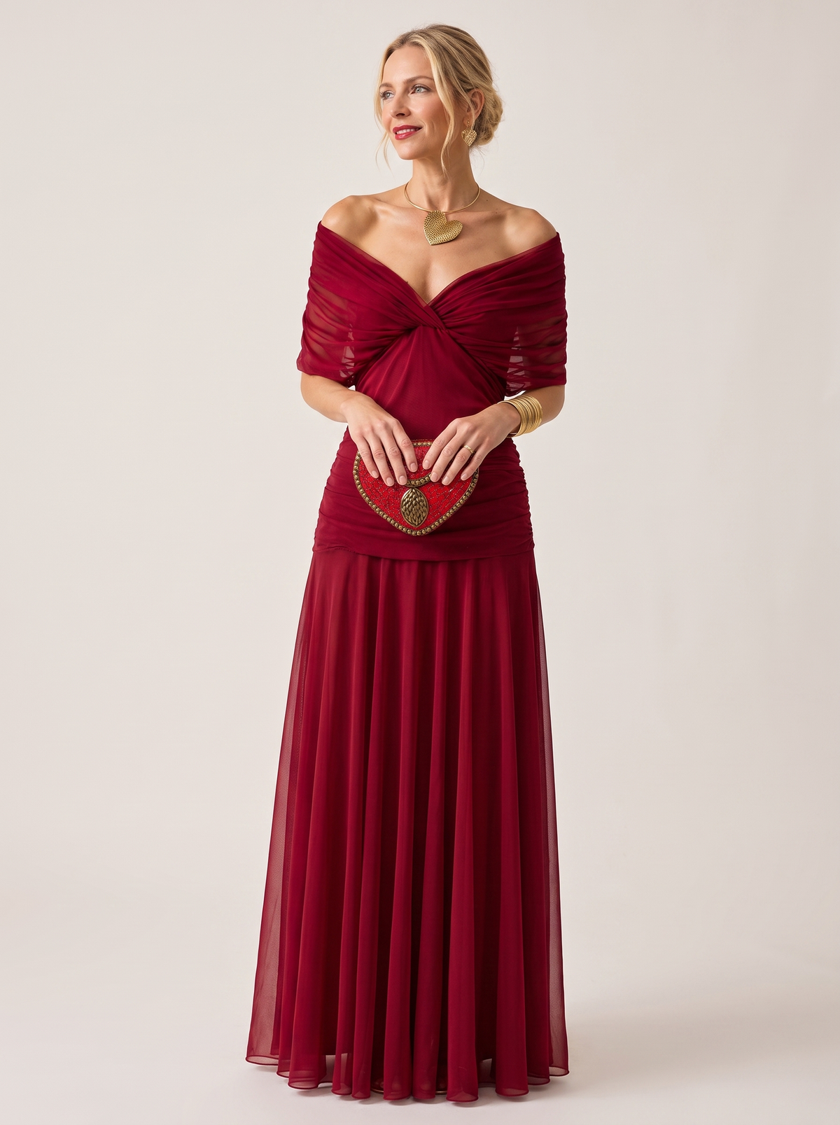 Aurelia Convertible V-Neck Chiffon Maxi Dress — product image 6
