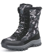 Men's Camo Print Lace-Up Snow Boots with Faux Fur Trim – Dexter