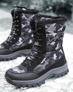 Men's Camo Print Lace-Up Snow Boots with Faux Fur Trim – Dexter