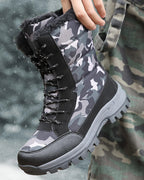 Men's Camo Print Lace-Up Snow Boots with Faux Fur Trim – Dexter