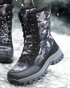 Men's Camo Print Lace-Up Snow Boots with Faux Fur Trim – Dexter