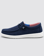 Men's Canvas Slip-On Loafers with Elastic Lacing and Padded Collar – Sterling