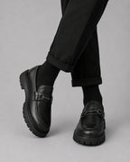 Men's Chunky Sole Patent Leather-Look Horsebit Loafers – Felix