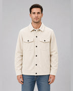 Men's Corduroy Overshirt Jacket with Snap Button Front – Flynn