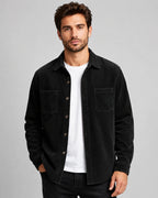 Men's Corduroy Overshirt with Lapel Collar and Chest Patch Pockets – Lachlan