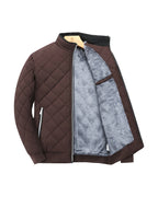 Men's Diamond Quilted Zip-Up Jacket with Stand Collar – Milo