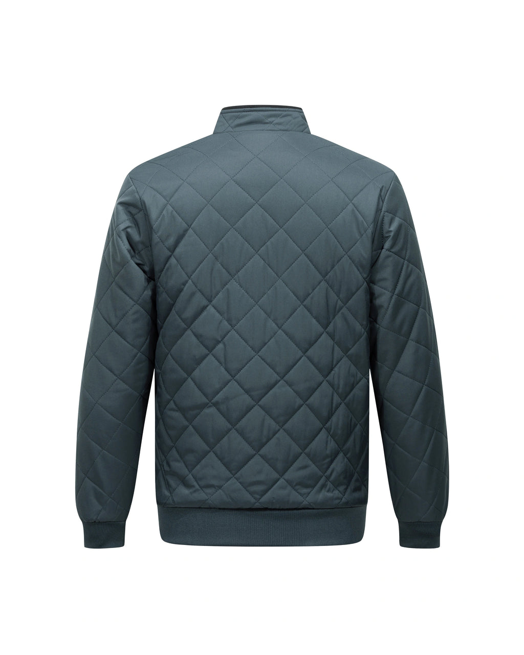 Men's Diamond Quilted Zip-Up Jacket with Stand Collar – Milo
