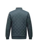 Men's Diamond Quilted Zip-Up Jacket with Stand Collar – Milo