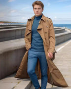 Men's Double-Breasted Belted Trench Coat with Epaulettes – Blair Jane