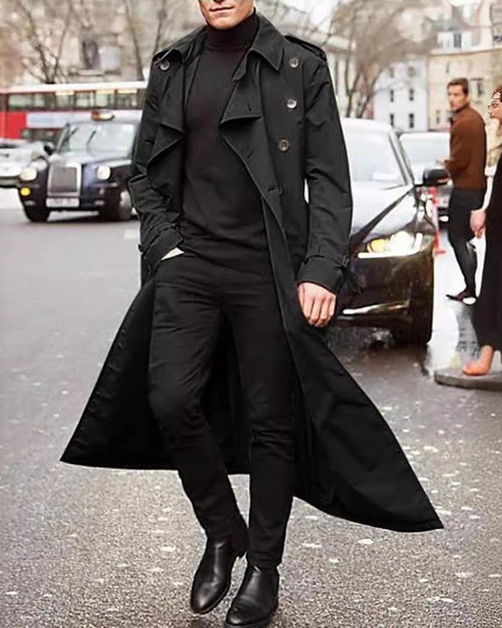 Men's Double-Breasted Belted Trench Coat with Epaulettes – Blair Jane