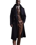 Men's Double-Breasted Longline Overcoat with Wide Notch Collar – Cora Grey