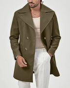 Men's Double-Breasted Wide Lapel Wool-Blend Overcoat – Dora Lou