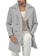 Men's Double-Breasted Wide Lapel Wool-Blend Overcoat – Dora Lou