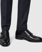 Men's Double Monk Strap Brogue Shoes with Cap Toe Detailing – Leo