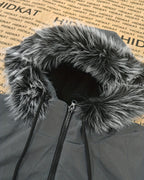 Men's Faux Fur Hooded Parka Jacket with Snap Pockets – Idris