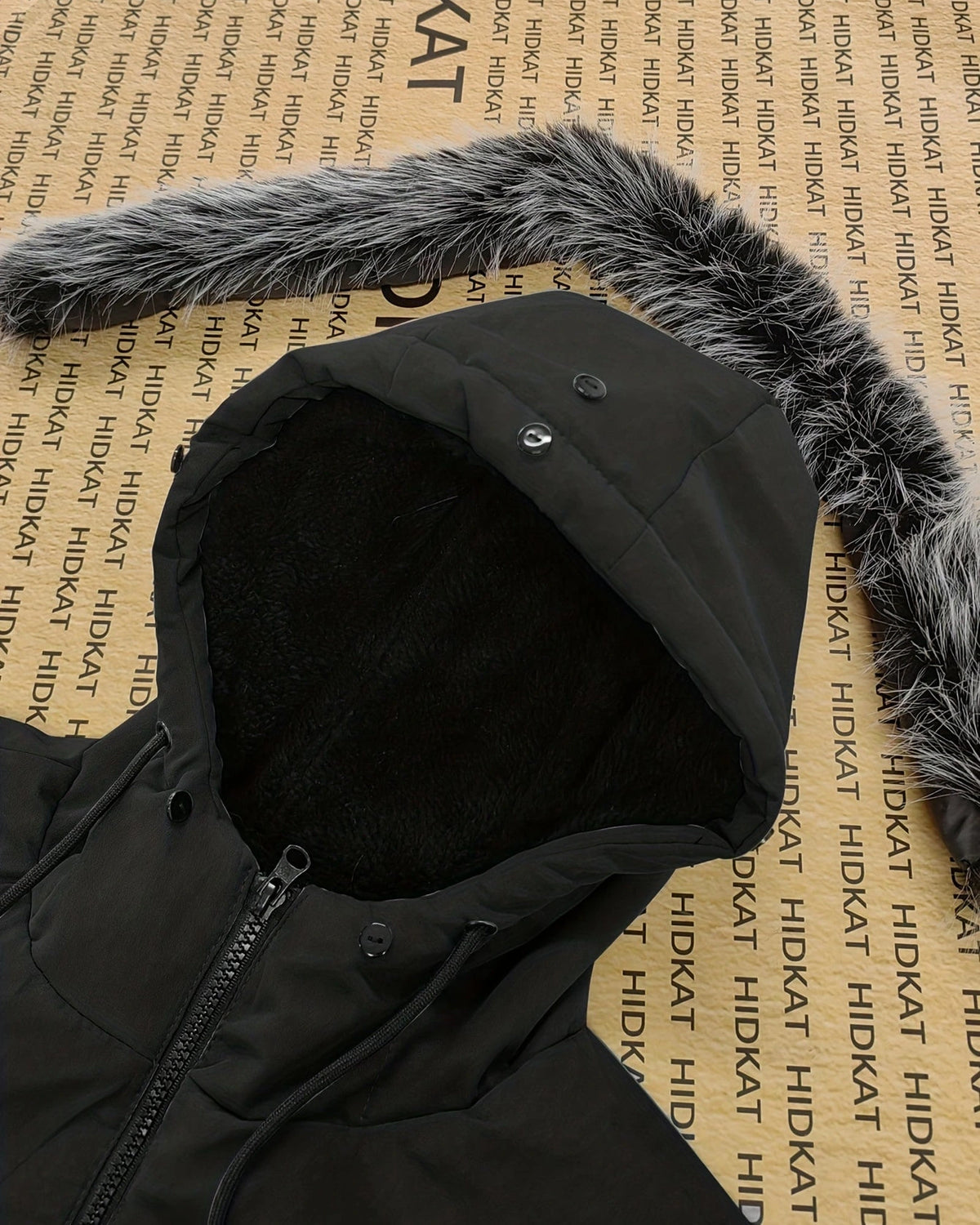 Men's Faux Fur Hooded Parka Jacket with Snap Pockets – Idris