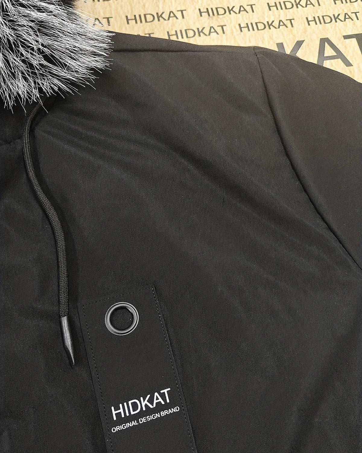 Men's Faux Fur Hooded Parka Jacket with Snap Pockets – Idris