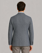 Men's Herringbone Tailored Blazer with Notch Lapel and Patch Pockets – Parker