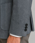 Men's Herringbone Tailored Blazer with Notch Lapel and Patch Pockets – Parker