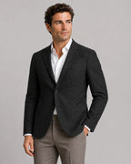 Men's Herringbone Tailored Blazer with Notch Lapel and Patch Pockets – Parker