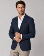 Men's Herringbone Tailored Blazer with Notch Lapel and Patch Pockets – Parker