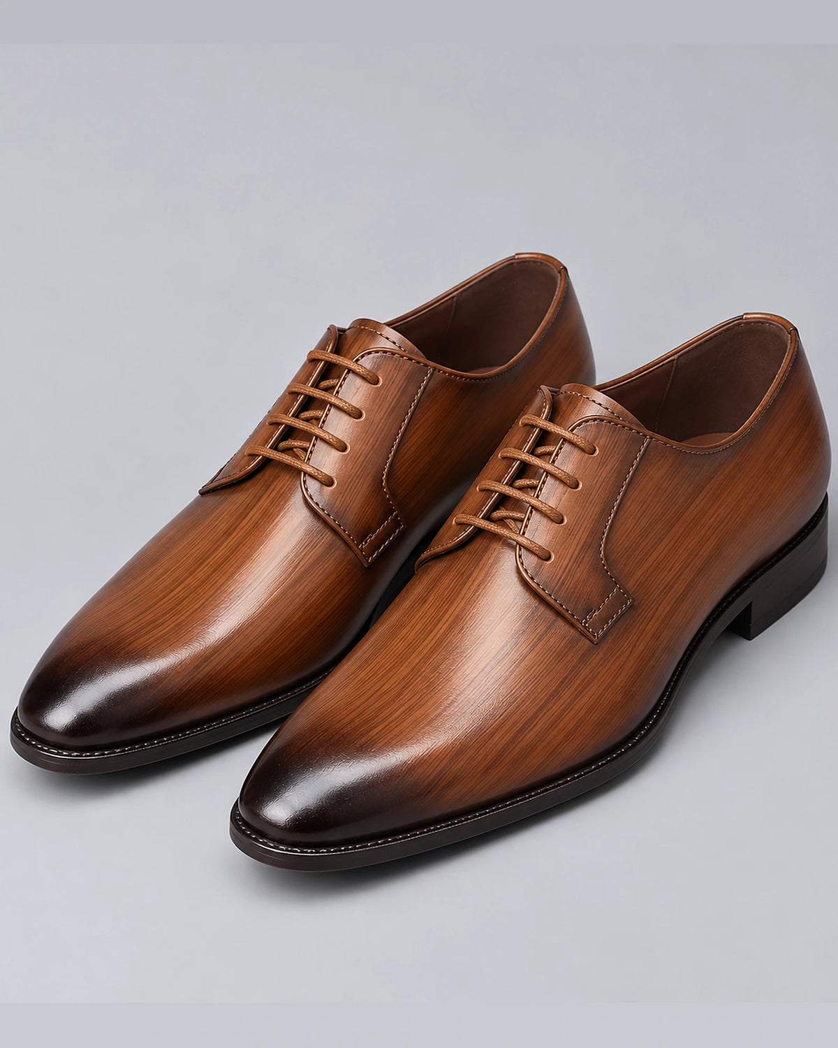 Men's Leather-Look Derby Dress Shoes with Contrast Stitching – Hugo