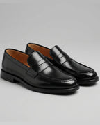 Men's Leather-Look Penny Loafers with Stacked Heel – Vaughn