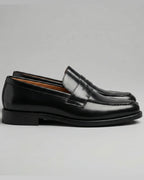 Men's Leather-Look Penny Loafers with Stacked Heel – Vaughn