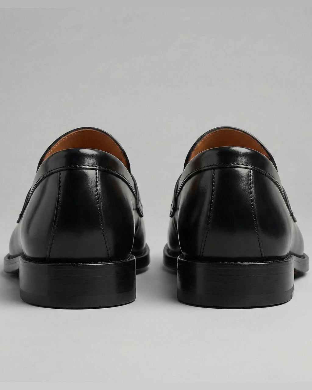 Men's Leather-Look Penny Loafers with Stacked Heel – Vaughn