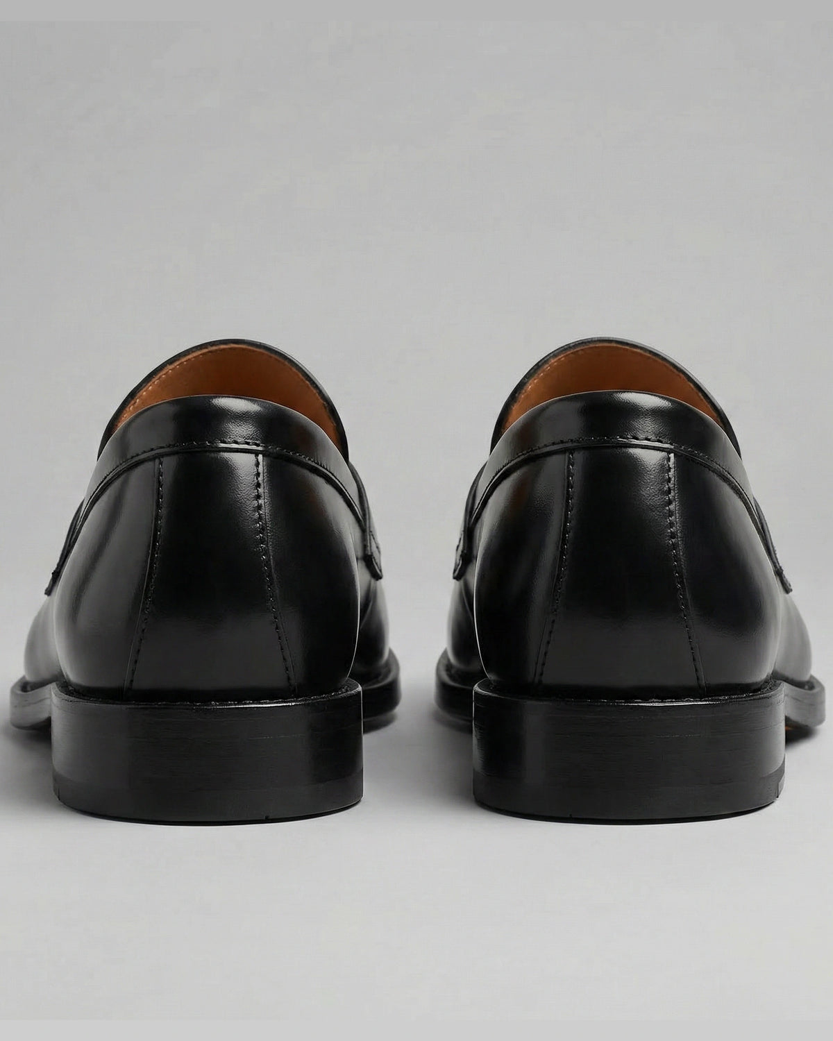 Men's Leather-Look Penny Loafers with Stacked Heel – Vaughn