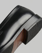 Men's Leather-Look Penny Loafers with Stacked Heel – Vaughn