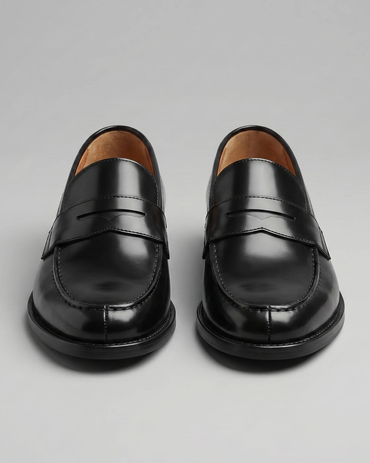 Men's Leather-Look Penny Loafers with Stacked Heel – Vaughn