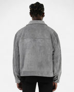 Men's Relaxed Fit Suede-Look Trucker Jacket with Flap Pockets – Bennett