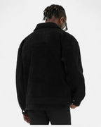 Men's Relaxed Fit Suede-Look Trucker Jacket with Flap Pockets – Bennett