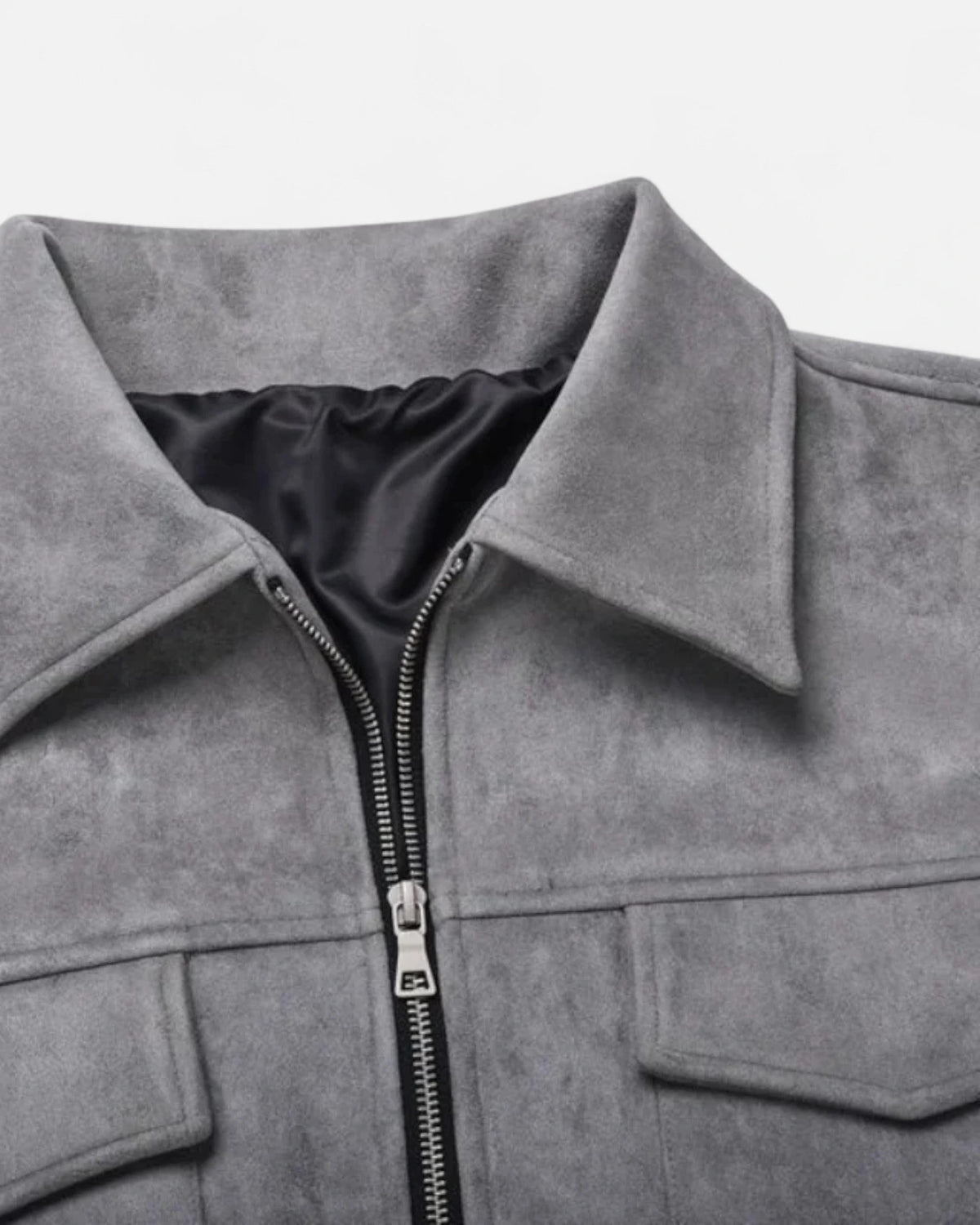 Men's Relaxed Fit Suede-Look Trucker Jacket with Flap Pockets – Bennett