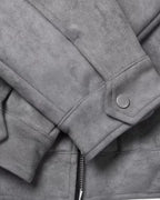 Men's Relaxed Fit Suede-Look Trucker Jacket with Flap Pockets – Bennett