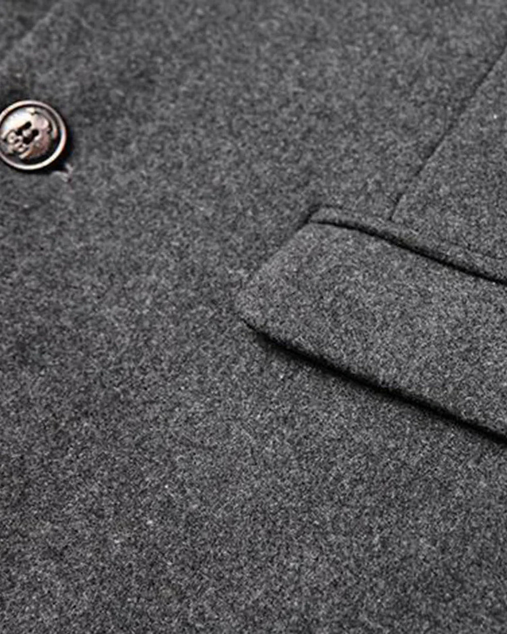 Men's Stand Collar Wool-Blend Overcoat with Button Closure, Slim Fit – Blair Belle