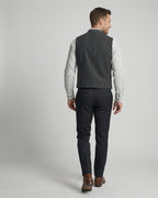 Men's Stand Collar Wool Waistcoat with Embroidered Trim – Brooks