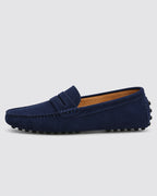 Men's Suede Driving Loafers with Penny Strap and Pebbled Sole – Otis